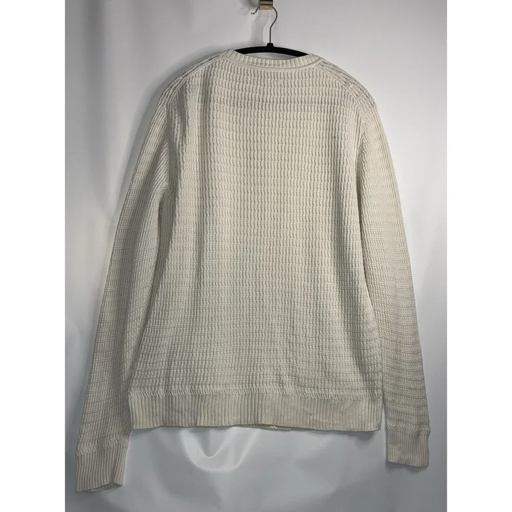 Berluti Sweater Paris Cable Knit Wavy White Cashmere Cotton Blend Sz 42 (52 EUR)